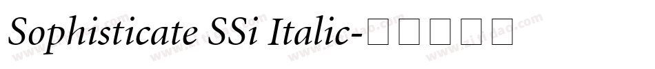 Sophisticate SSi Italic字体转换